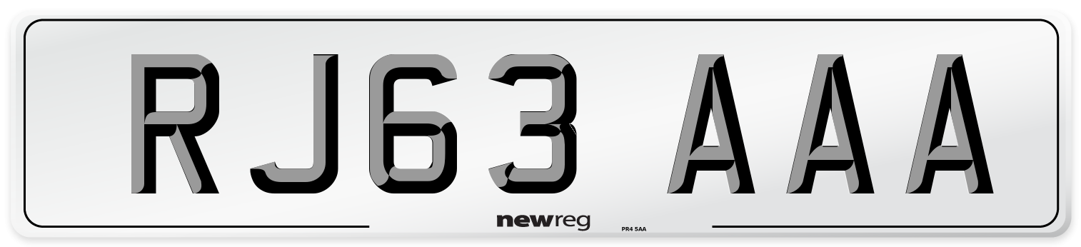RJ63 AAA Number Plate from New Reg